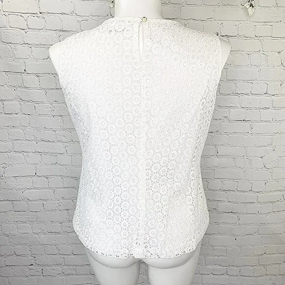 CALVIN KLEIN WHITE EYELET SLEEVELESS TOP AND SKIRT SET - XL / 14 - Picture 9 of 12